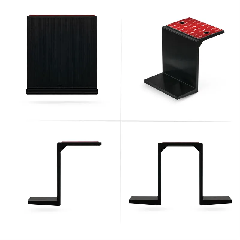 Support pour ordinateur portable et appareil double sous le bureau, adhésif et à visser, appareils jusqu'à 3 cm comme les petits ordinateurs portables Macbook Surface Clavier Routeurs Modems Boîte de câble Commutateur réseau et plus