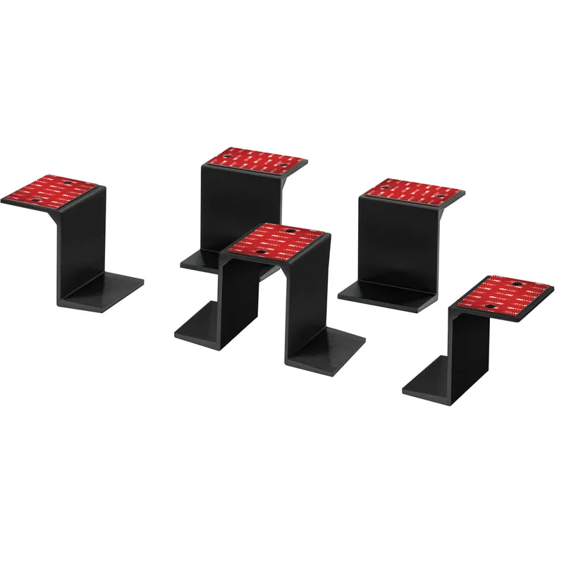 Support pour ordinateur portable et appareil double sous le bureau, adhésif et à visser, appareils jusqu'à 3 cm comme les petits ordinateurs portables Macbook Surface Clavier Routeurs Modems Boîte de câble Commutateur réseau et plus