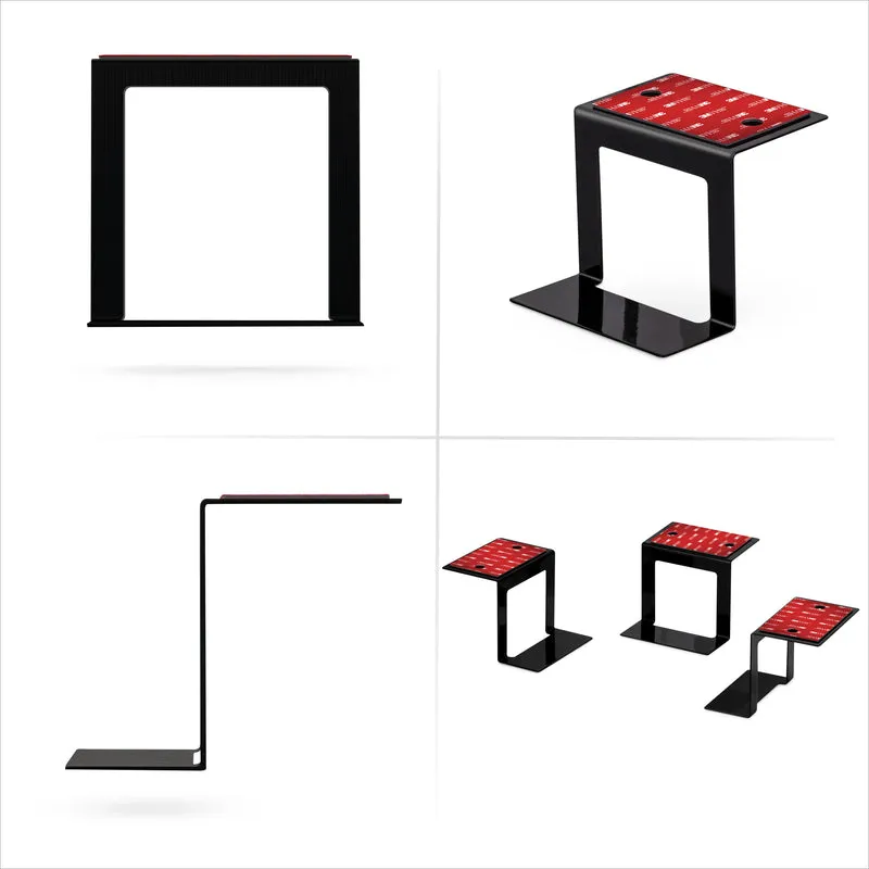 Ordinateur portable 3" en métal sous le bureau, boîtier de câble et support de routeur, adhésif et vissé, peut contenir jusqu'à 3" appareils comme les petits ordinateurs, Macbook, Surface, clavier, commutateur réseau, modems et plus encore.
