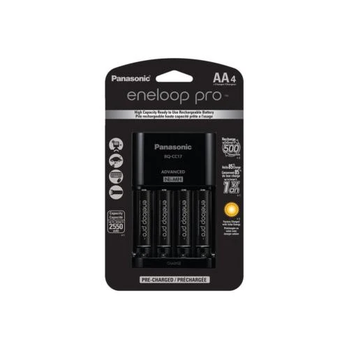Panasonic Charger with 4 Pro Eneloop AA Size Batteries