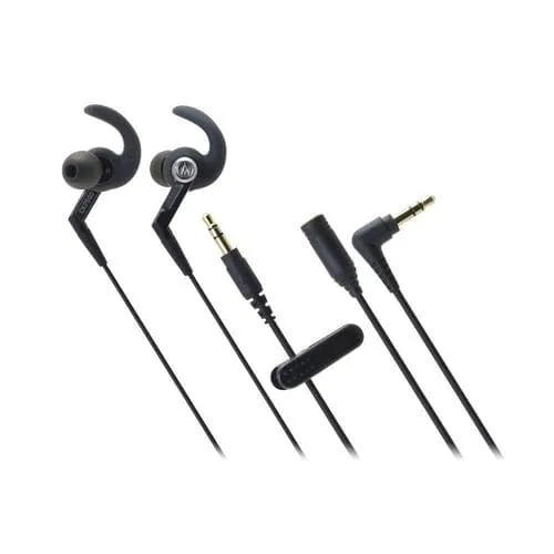 Audio-Technica ATHCKP500BK Sporfit In-ear Headphones, Black