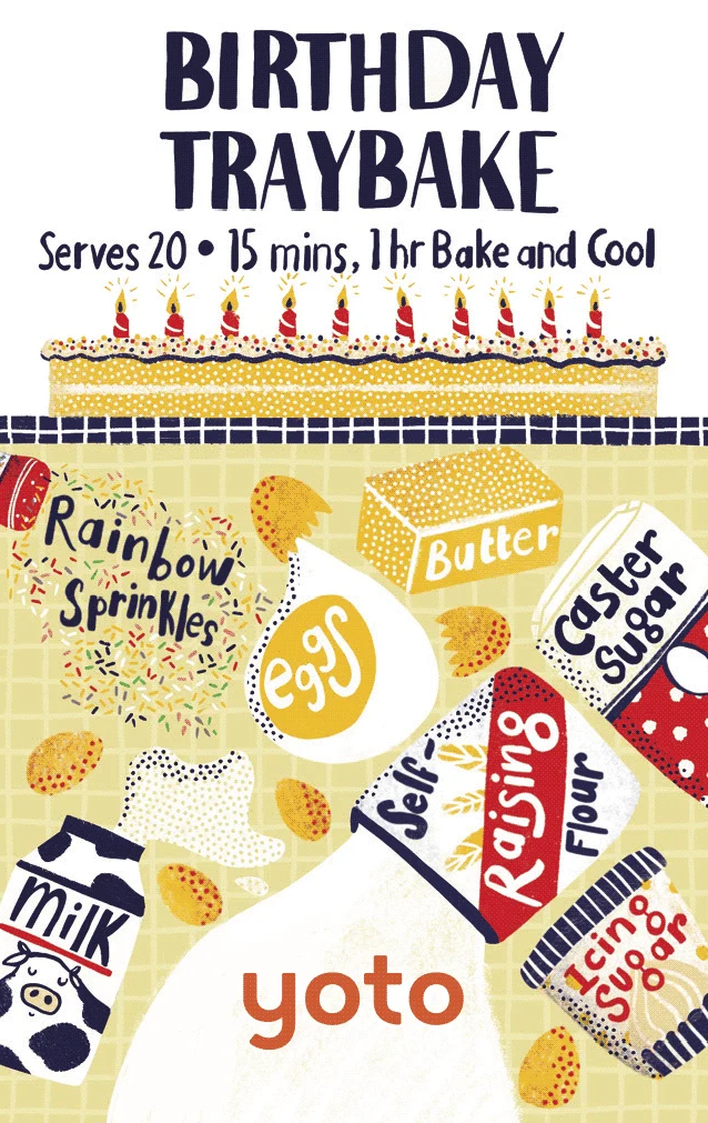 Baking with Yoto - Birthday Traybake