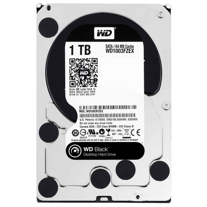 WD Black 1TB Performance Desktop Hard Drive 3.5 inch, SATA 6, 7200 RPM, 64MB Cache