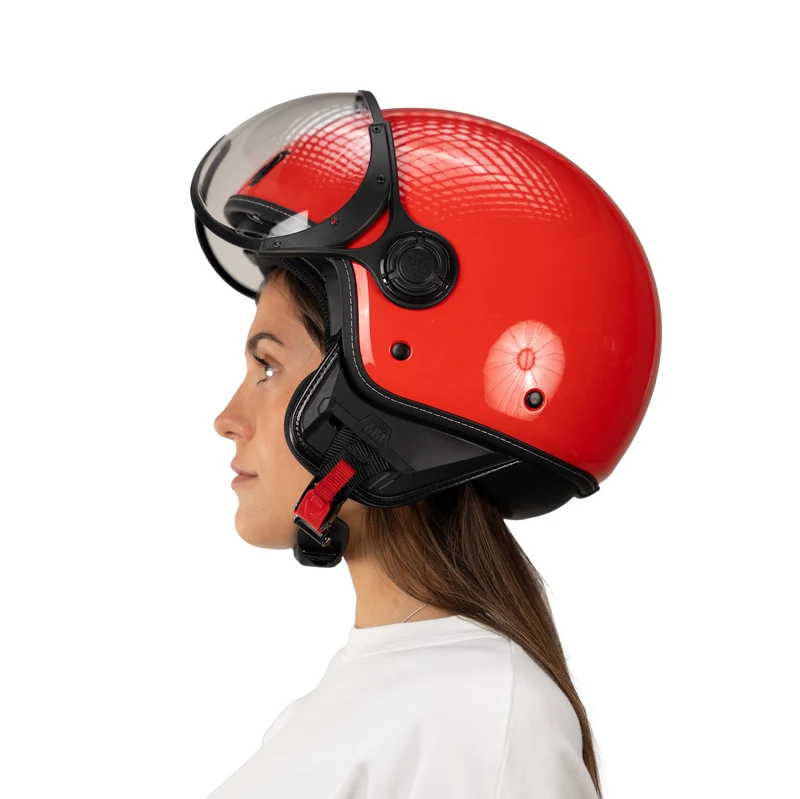 Casque JET A-Ventura rouge uni de MM Independent