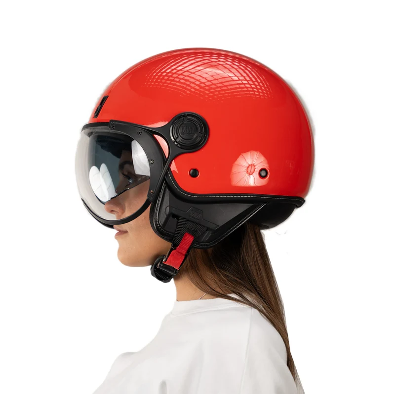 Casque JET A-Ventura rouge uni de MM Independent