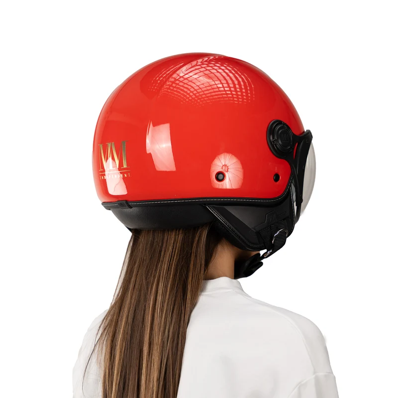 Casque JET A-Ventura rouge uni de MM Independent