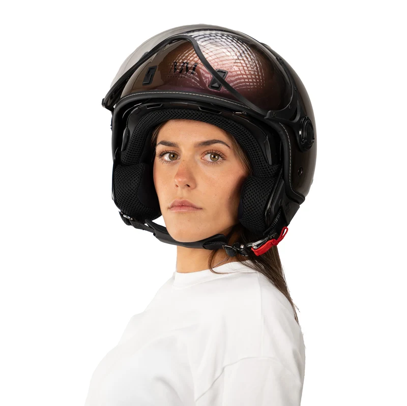 Casque JET A-Ventura Cameleon Magenta irisé monochrome de MM Independent