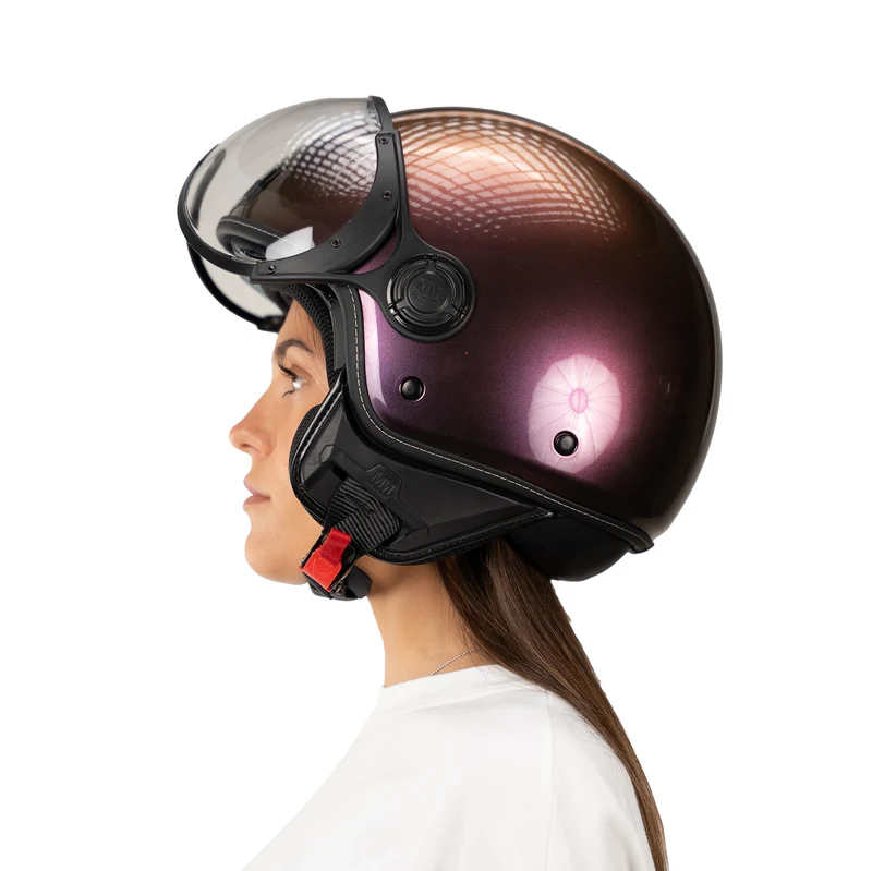 Casque JET A-Ventura Cameleon Magenta irisé monochrome de MM Independent