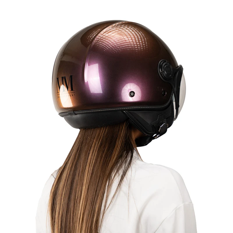 Casque JET A-Ventura Cameleon Magenta irisé monochrome de MM Independent