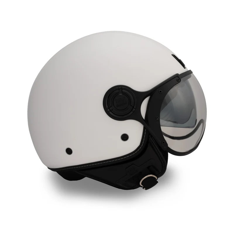 Casque JET A-Ventura blanc monochrome de MM Independent