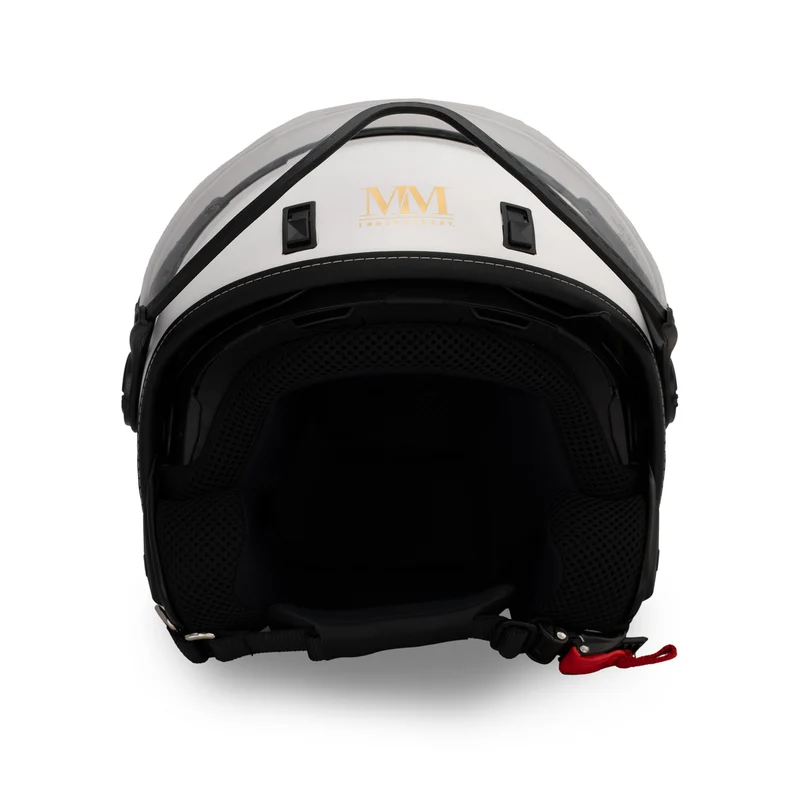 Casque JET A-Ventura blanc monochrome de MM Independent