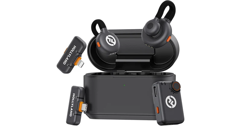 Hollyland LARK M2S Ultimate Combo 2-Person Wireless Microphone System for Cameras and Mobile Devices (2.4 GHz, Space Gray)