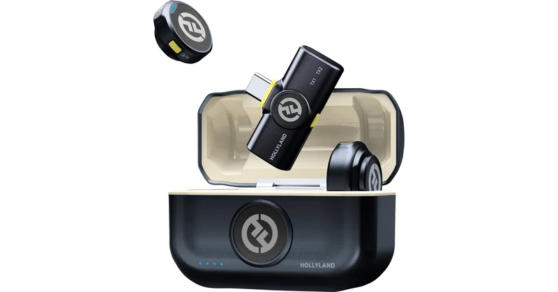 Hollyland LARK M2 DUO 2-Person Wireless Microphone System with USB-C Connector (2.4 GHz, Shine Charcoal)