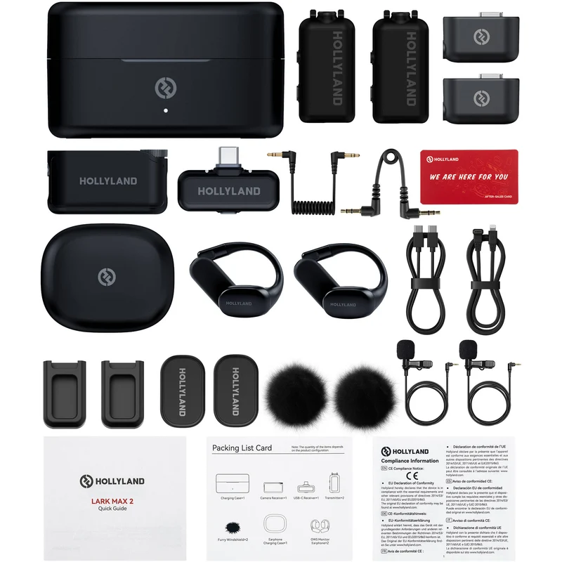 Hollyland LARK MAX 2 Ultimate Combo 2-Person Wireless Microphone System for Cameras and Mobile Devices (Space Gray, 2.4 GHz)