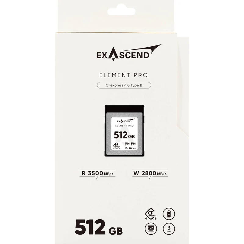 Exascend 512GB Element Pro CFexpress 4.0 Type B Memory Card