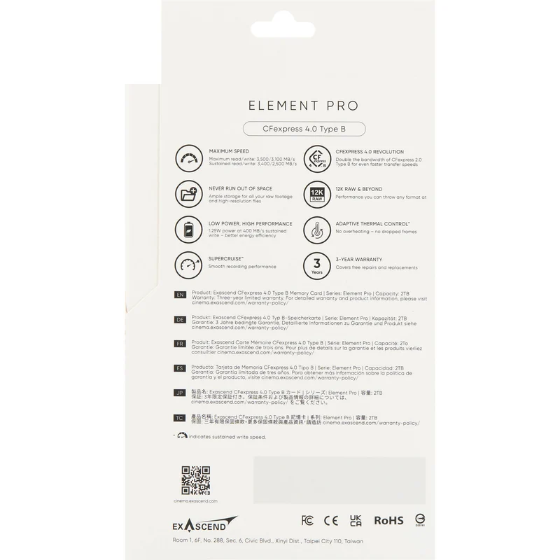 Exascend 1TB Element Pro CFexpress 4.0 Type B Memory Card