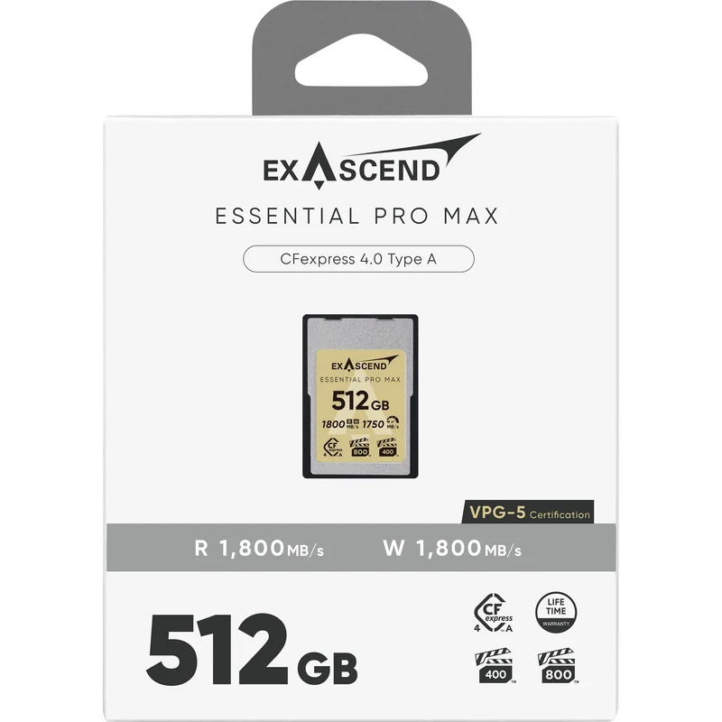 Exascend 512GB Essential Pro Max CFexpress 4.0 Type A Memory Card
