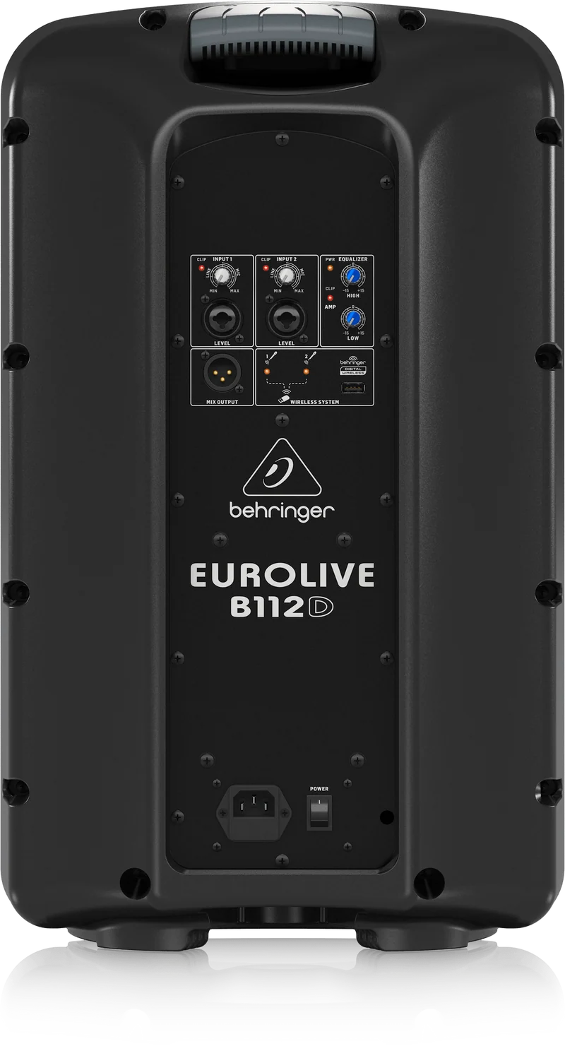 Behringer B112D Active 2-Way 12" PA Speaker System with Wireless Option and Integrated Mixer - OPEN BOX