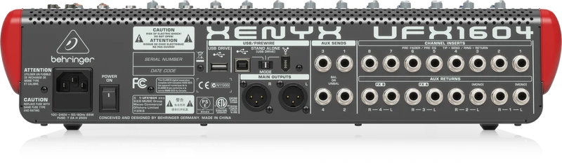 Behringer UFX1604 Premium 16-Input 4-Bus Mixer with 16x4 USB/FireWire Interface - OPEN BOX