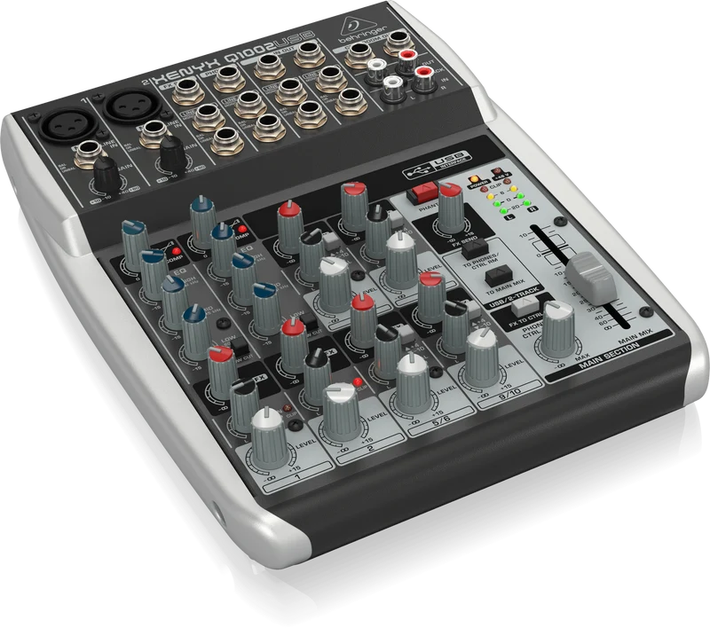 Behringer Q1002USB Premium 10-Input 2-Bus Mixer with XENYX Mic Preamps - OPEN BOX