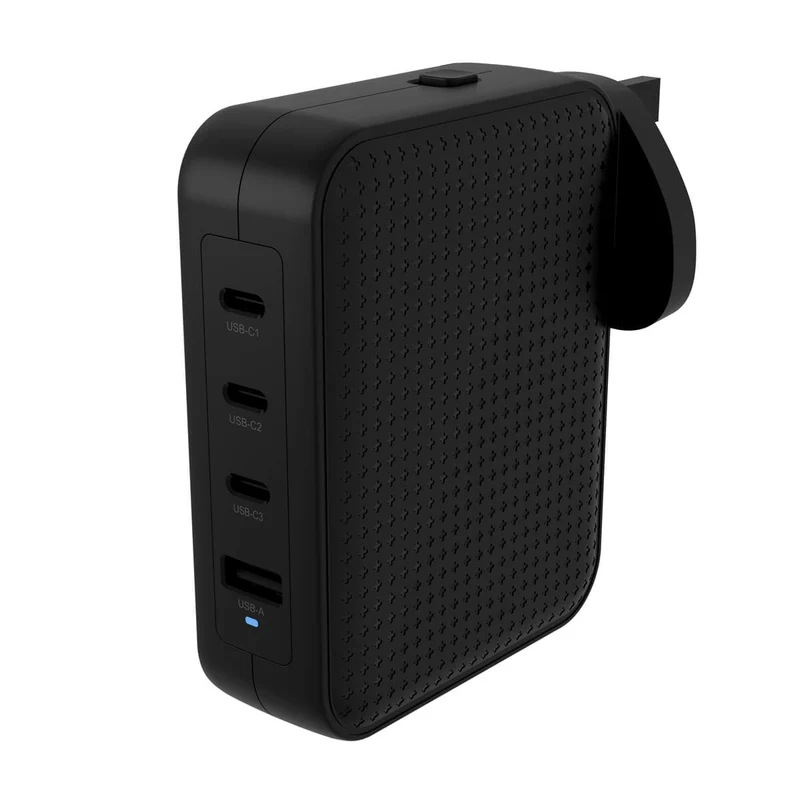Chargeur de voyage HyperJuice® 145 W USB-C GaN testé pour la sécurité avec 4 ports - Noir