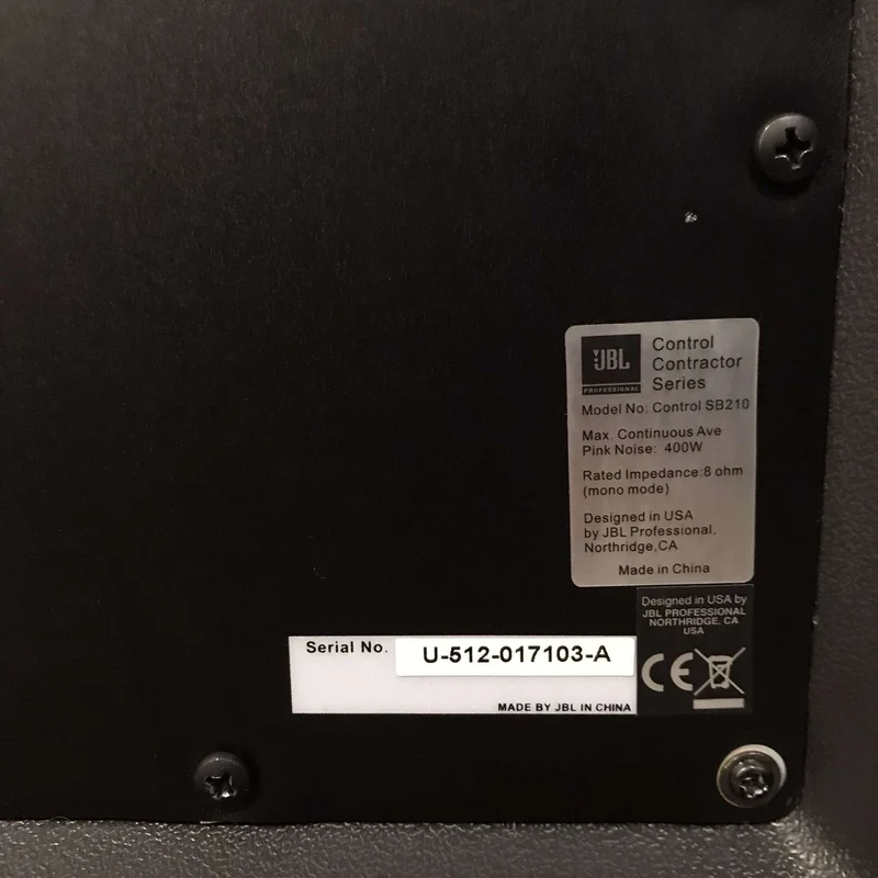 JBL Control SB210 Dual 10" 400W Indoor/Outdoor High Output Compact Subwoofer - USED