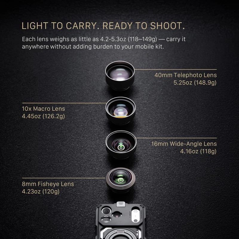 Tilta 8mm Fisheye Lens for iPhone (T-Mount) - Champagne