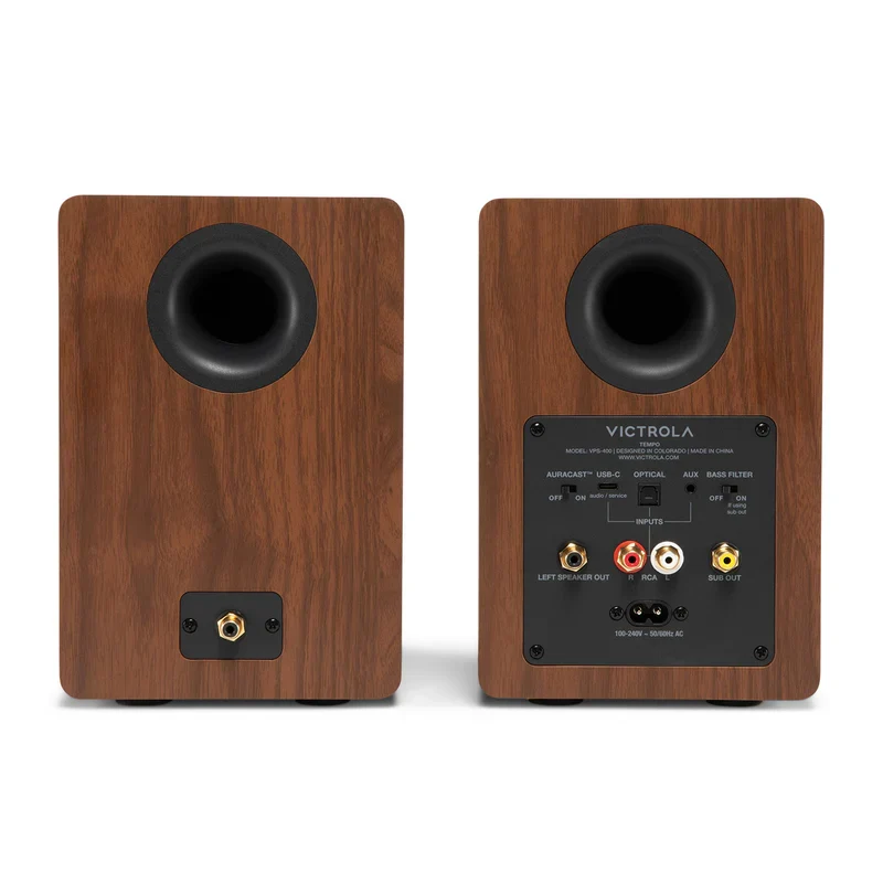 Victrola Tempo Bluetooth Bookshelf Speakers - set of 2 (Walnut)