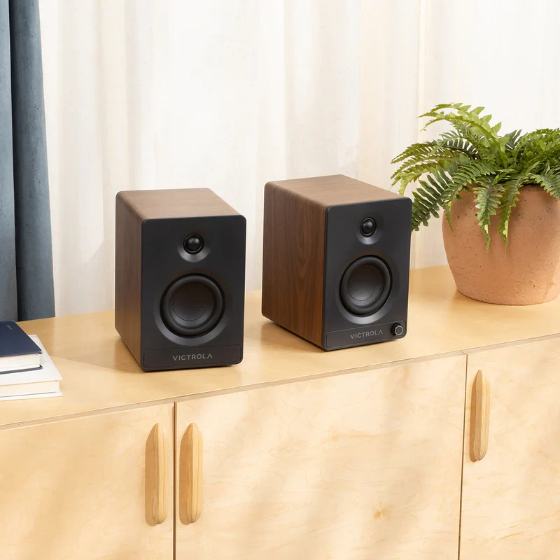 Victrola Tempo Bluetooth Bookshelf Speakers - set of 2 (Walnut)