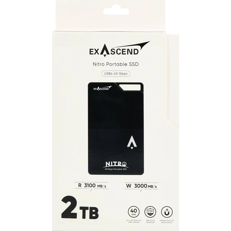 Exascend 2TB Nitro USB4 Portable SSD (Black)