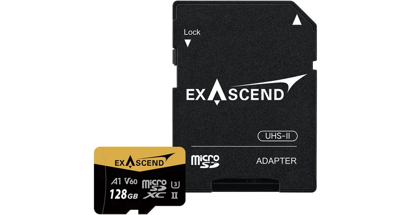 Exascend 128GB Catalyst UHS-II V60 microSDXC Memory Card with SD Adapter