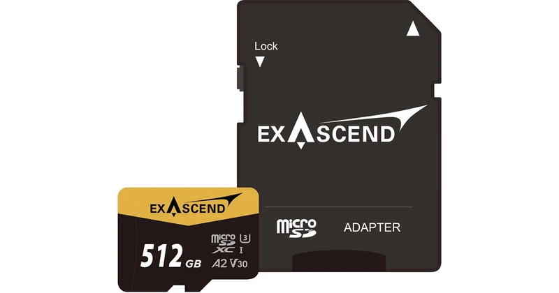 Exascend 512GB Catalyst UHS-I V30 microSDXC Memory Card with SD Adapter