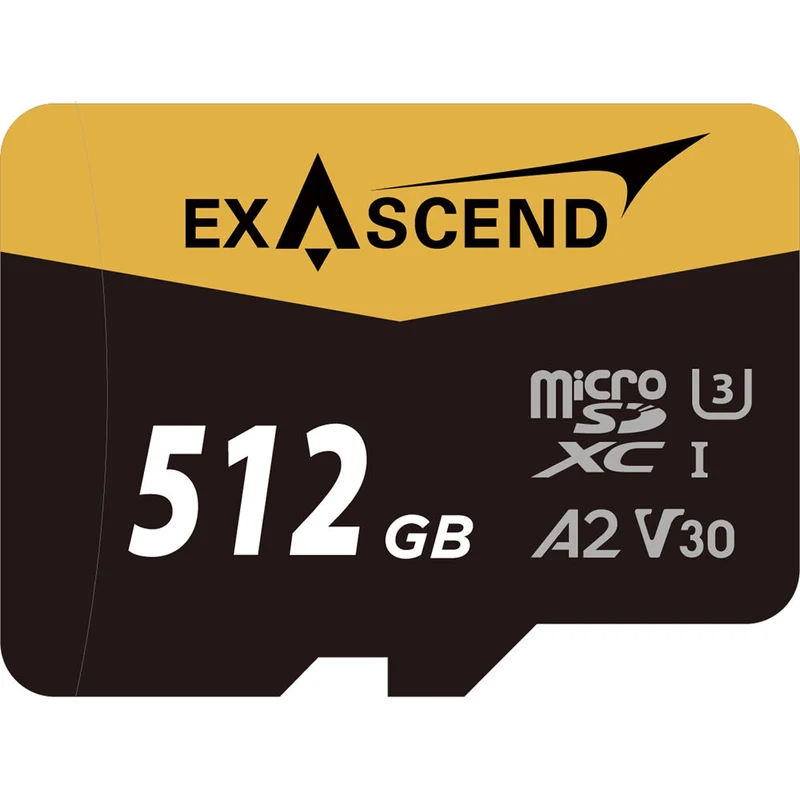 Exascend 512GB Catalyst UHS-I V30 microSDXC Memory Card with SD Adapter