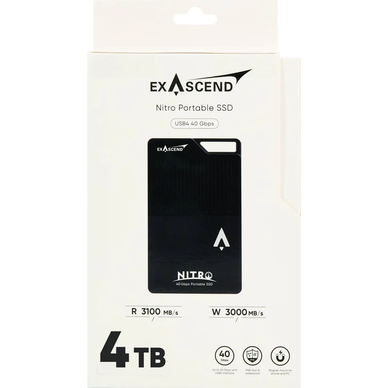 Exascend 4TB Nitro USB4 Portable SSD (Black)