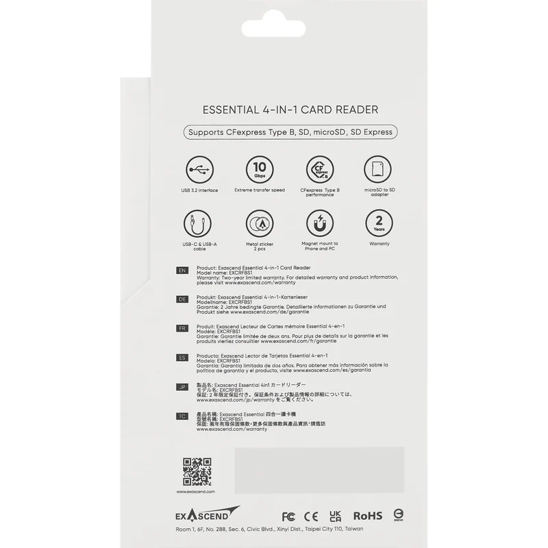 Exascend Essential 4-in-1 Multi-Slot Card Reader