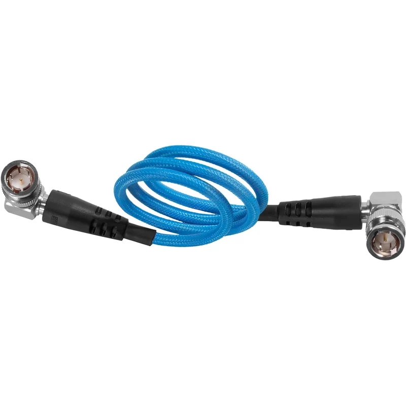 Kondor Blue 18" 12G SDI Straight to Right Angle Cable for 4K 60p Camera Monitors and Transmitters (Kondor Blue)
