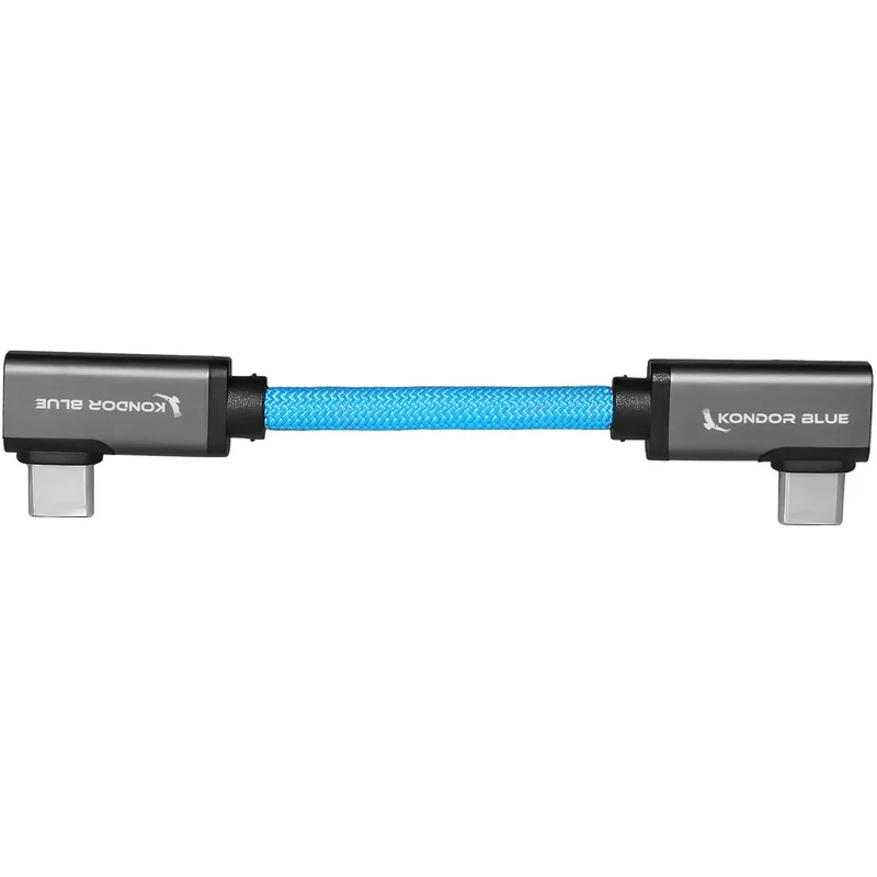 Kondor Blue 4” USB-C 3.2 Dual Right Angle Cable (Kondor Blue)