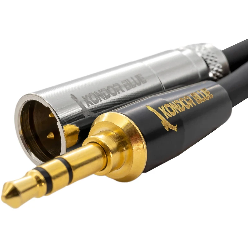 Kondor Blue Mini XLR to 3.5MM Gold Stereo Plug for Line Level Devices