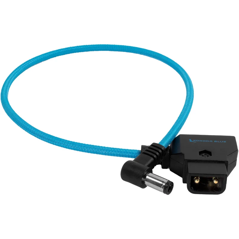 Kondor Blue 15" D-Tap to DC Right Angle Straight Cable (5.5 x 2.5mm) (Canon C70/Atomos) (Kondor Blue)