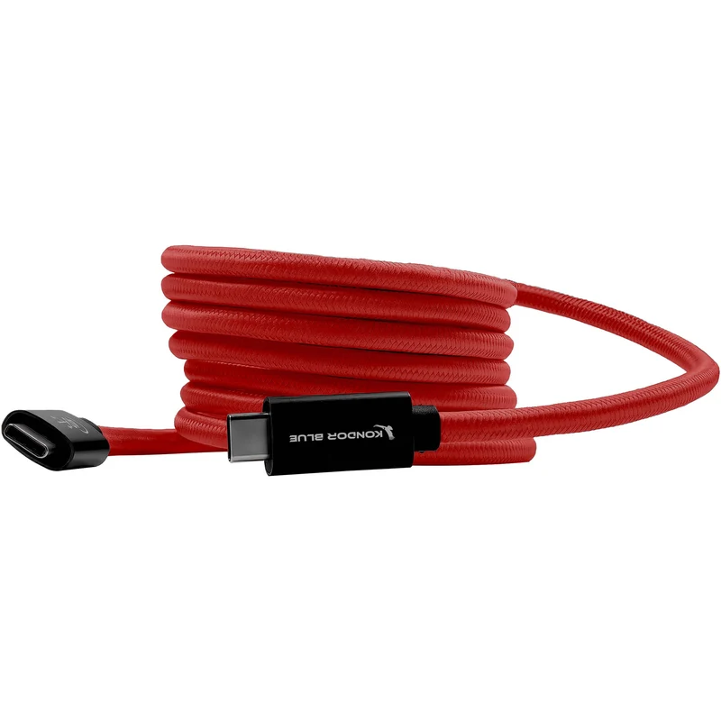 Kondor Blue THUNDERBOLT 4 USB 4.0 TYPE C CABLE BLAZING 40G SPEEDS 5A 100W STRAIGHT 6 FT (Cardinal Red)