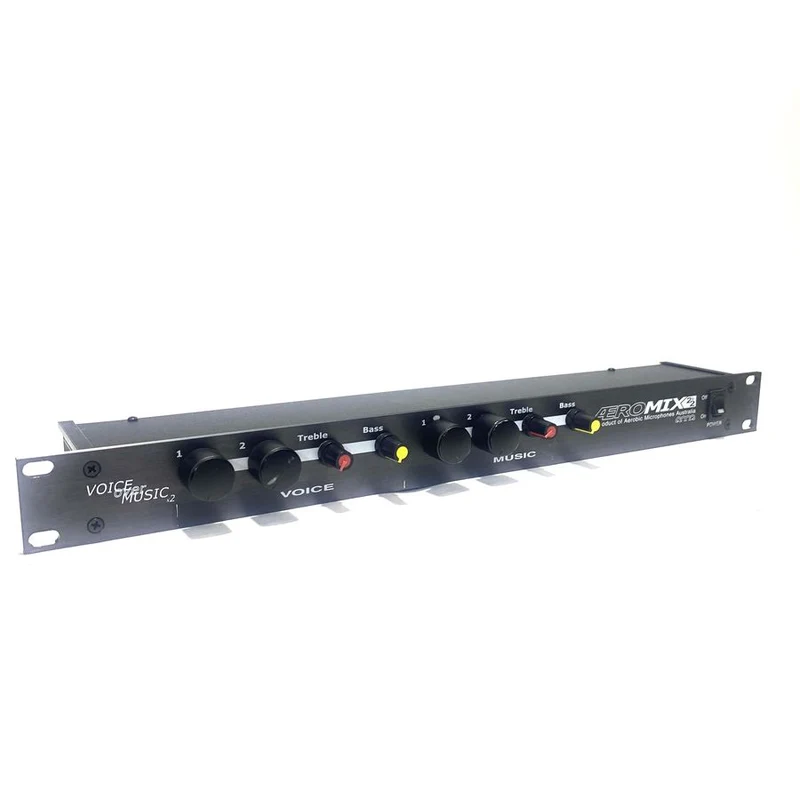 Fitness Audio AEROMIX 2+2 Voice Over Music Stereo Mic/Line Mixer #2226 - USED