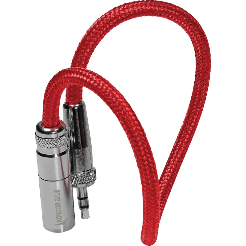 Kondor Blue 12" Mini XLR to 3.5mm TRS Locking Screw Plug for Lavalier/Lapels (Cardinal Red)