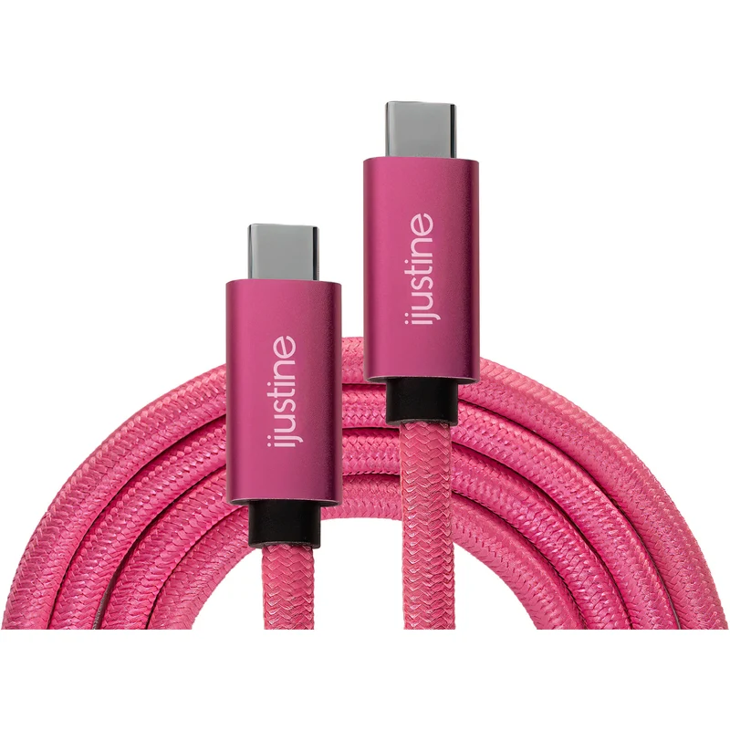 Kondor Blue iJustine Pink Thunderbolt 4 USB 4.0 Type C 8K Cable Blazing 40G Speeds 240W