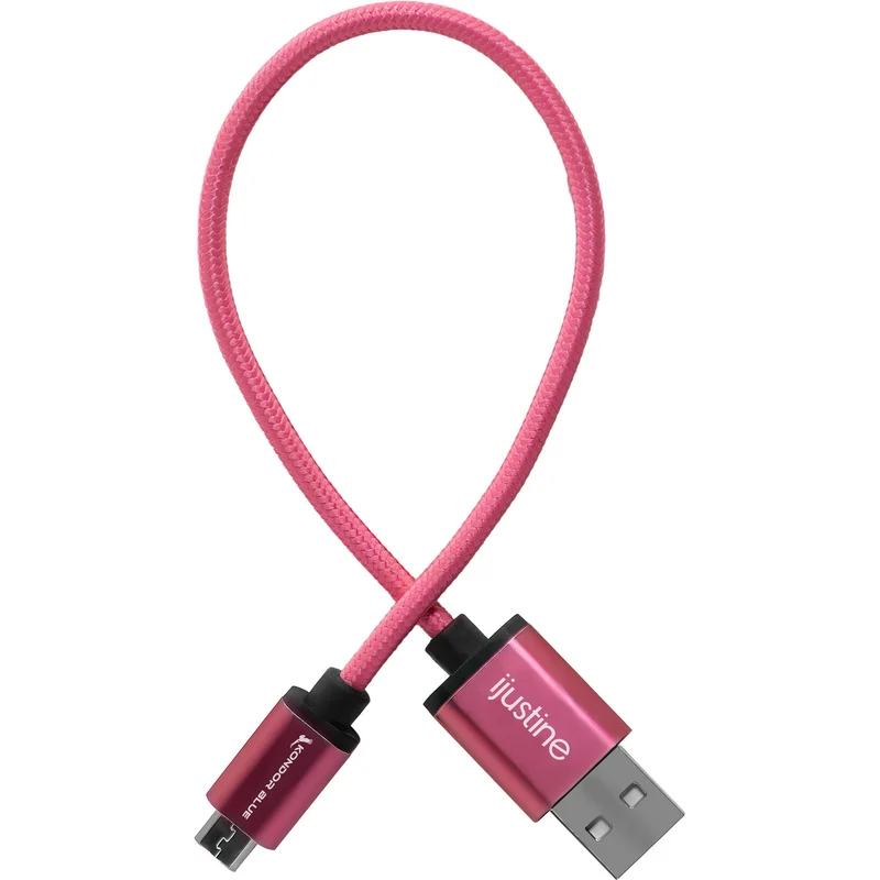Kondor Blue iJustine Pink USB A to Micro USB Fast Charging Data Cable (10")