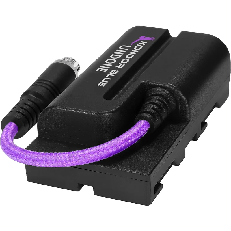 Kondor Blue GERALD UNDONE 4" Female Locking DC Barrel 2.1 to NPF L Series Dummy Battery