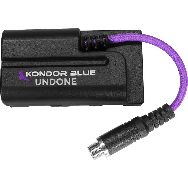 Kondor Blue GERALD UNDONE 4" Female Locking DC Barrel 2.1 to NPF L Series Dummy Battery