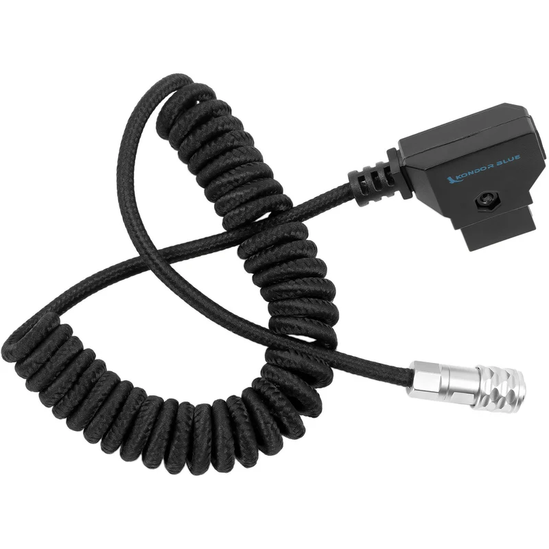 Kondor Blue Coiled D-Tap to BMPCC 4K/6KPro Power Cable for Blackmagic (Raven Black)