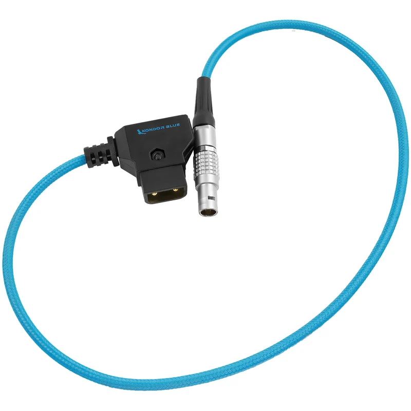 Kondor Blue D-TAP to LEMO 2 Pin 0B Male Power Cable fir ZCam, Small HD, Teradek (Straight) (Kondor Blue)