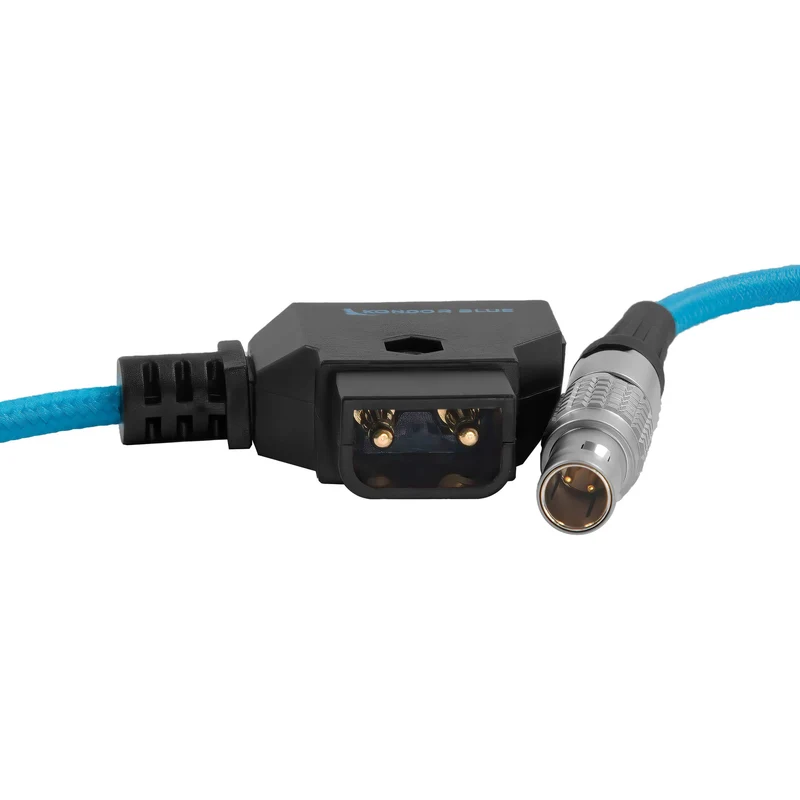 Kondor Blue D-TAP to LEMO 2 Pin 0B Male Power Cable fir ZCam, Small HD, Teradek (Straight) (Kondor Blue)