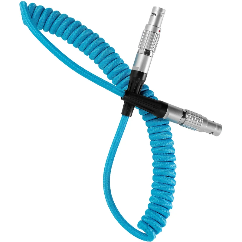 Kondor Blue LEMO to LEMO 2 Pin 0B Male Coiled Power Cable for ARRI - Teradek
